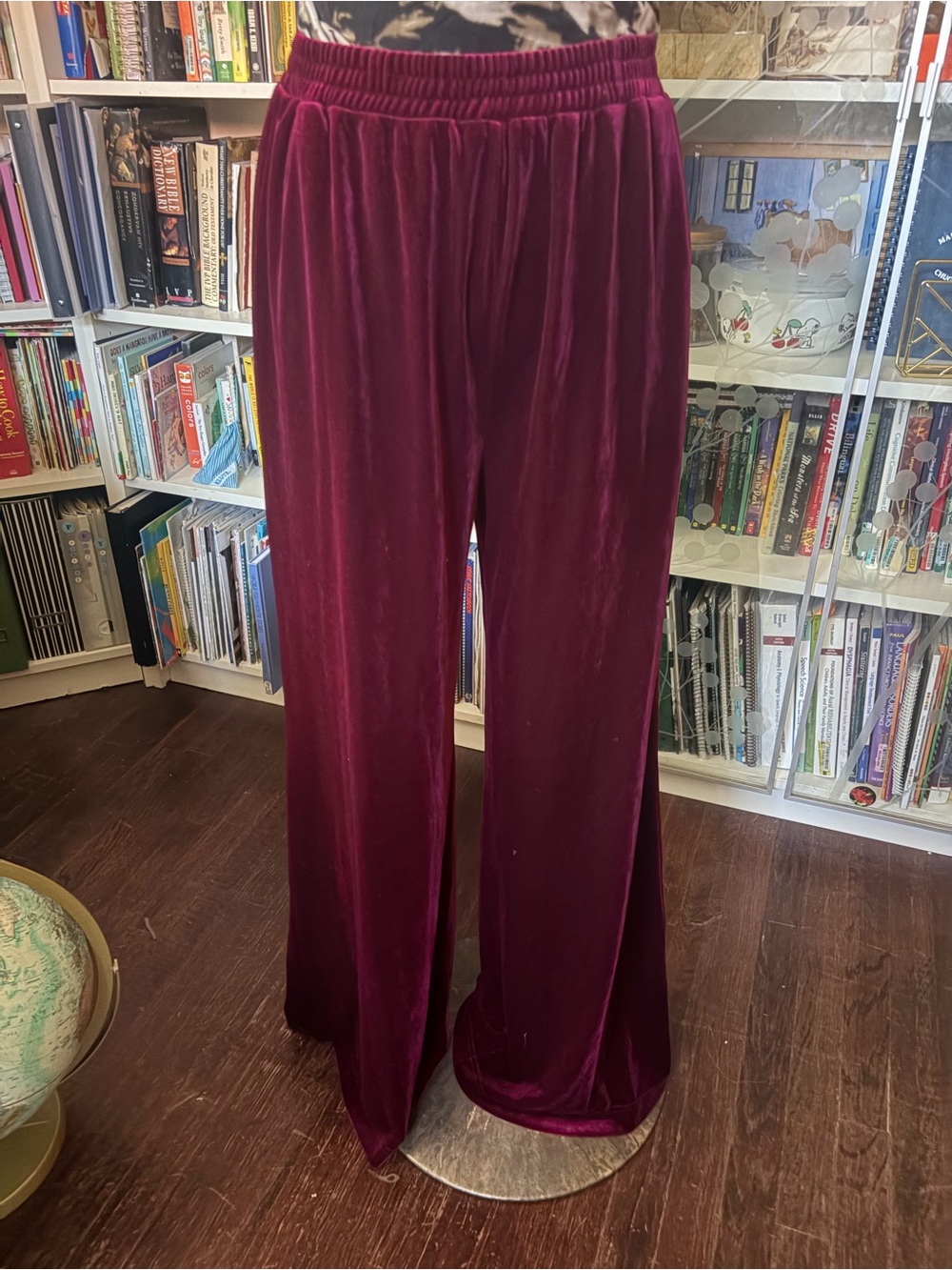 Burgundy velvet pants